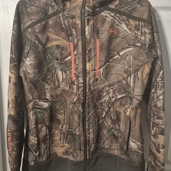 Under Armour Jackets & Blazers - Under Armour Woodland Camo Utility Jacket with Orange Highlights